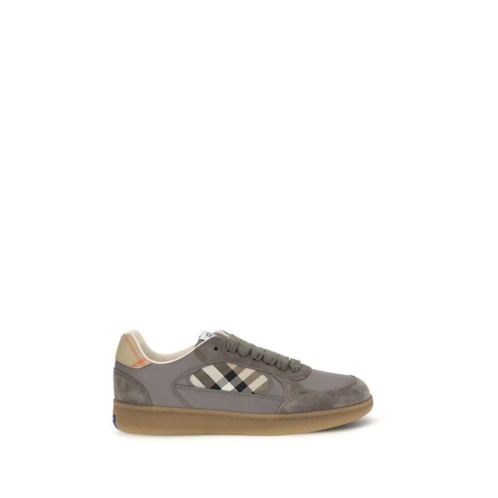 Burberry Gray Calf Leather Bos Taurus Low Top Men's Sneakers